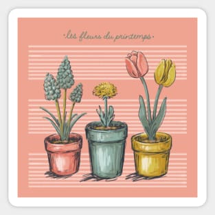 Spring Flowers in Pots Sticker